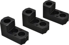 H & R Manufacturing - 8" Max Chuck Diam Compatibility, Case Hardened Steel 1.5mm x 60° Serrated Hard Lathe Top Jaws - 1 Step, 0.551" Groove Width, 1-1/2" Wide x 3-1/2" Long x 1.969" High - Exact Tool & Supply