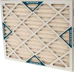 Made in USA - 16" Noml Height x 20" Noml Width x 1" Noml Depth, 30 to 35% Capture Efficiency, Wire-Backed Pleated Air Filter - MERV 8, Synthetic with Antimicrobial Protection, Integrated Beverage Board Frame, 300 Max FPM, 670 CFM, For Any Unit - Exact Tool & Supply