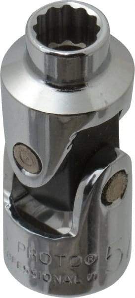 Proto - 1/2", 3/8" Drive, Standard Hand Socket - 12 Points, 1-3/4" OAL, Alloy Steel, Chrome Finish - Exact Tool & Supply