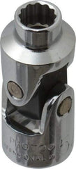 Proto - 1/2", 3/8" Drive, Standard Hand Socket - 12 Points, 1-3/4" OAL, Alloy Steel, Chrome Finish - Exact Tool & Supply