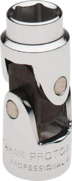 Proto - 3/8" Drive, Standard Hand Socket - 6 Points, 1-3/4" OAL, Alloy Steel, Chrome Finish - Exact Tool & Supply