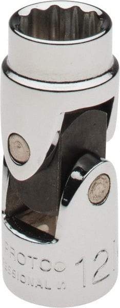 Proto - 3/8" Drive, Standard Hand Socket - 12 Points, 1-3/4" OAL, Alloy Steel, Chrome Finish - Exact Tool & Supply