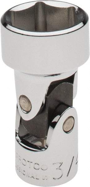 Proto - 3/4", 3/8" Drive, Standard Hand Socket - 6 Points, 2" OAL, Alloy Steel, Chrome Finish - Exact Tool & Supply
