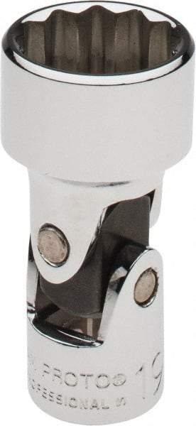 Proto - 3/8" Drive, Standard Hand Socket - 12 Points, 2-3/32" OAL, Alloy Steel, Chrome Finish - Exact Tool & Supply