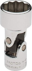 Proto - 3/8" Drive, Standard Hand Socket - 12 Points, 2-3/32" OAL, Alloy Steel, Chrome Finish - Exact Tool & Supply