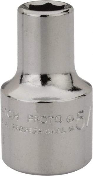 Proto - 5/16", 1/2" Drive, Standard Hand Socket - 6 Points, 1-31/64" OAL, Alloy Steel, Chrome Finish - Exact Tool & Supply