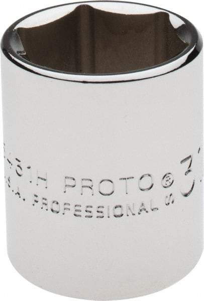 Proto - 31/32", 1/2" Drive, Standard Hand Socket - 6 Points, 1-9/16" OAL, Alloy Steel, Chrome Finish - Exact Tool & Supply