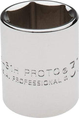 Proto - 31/32", 1/2" Drive, Standard Hand Socket - 6 Points, 1-9/16" OAL, Alloy Steel, Chrome Finish - Exact Tool & Supply