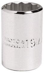 Proto - 1/2" Drive, Standard Hand Socket - 12 Points, 2-1/4" OAL, Alloy Steel, Chrome Finish - Exact Tool & Supply