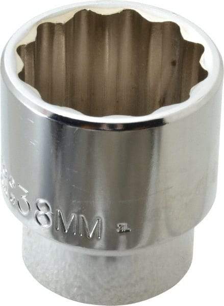 Proto - 1/2" Drive, Standard Hand Socket - 12 Points, 2-1/4" OAL, Alloy Steel, Chrome Finish - Exact Tool & Supply