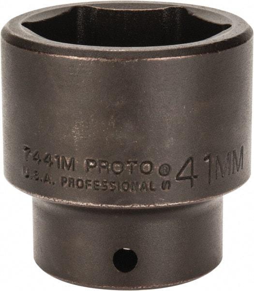Proto - 1/2" Drive 41mm Standard Impact Socket - 6 Points, 2-3/8" OAL - Exact Tool & Supply