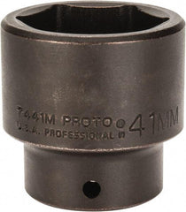Proto - 1/2" Drive 41mm Standard Impact Socket - 6 Points, 2-3/8" OAL - Exact Tool & Supply