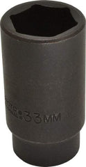 Proto - 1/2" Drive 33mm Deep Impact Socket - 6 Points, 3-1/2" OAL - Exact Tool & Supply