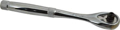 Proto - 3/8" Drive Pear Head Aerospace Ratchet - Chrome Finish, 8-1/2" OAL, 45 Gear Teeth, Standard Head - Exact Tool & Supply