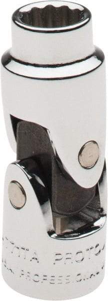 Proto - 1/4", 1/4" Drive, Standard Hand Socket - 12 Points, 1-25/64" OAL, Alloy Steel, Chrome Finish - Exact Tool & Supply