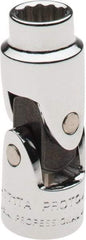 Proto - 1/4", 1/4" Drive, Standard Hand Socket - 12 Points, 1-25/64" OAL, Alloy Steel, Chrome Finish - Exact Tool & Supply