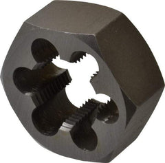 Interstate - 1-3/16 - 12 UNS Thread, 2-3/16" Hex, Right Hand Thread, Hex Rethreading Die - Carbon Steel, 1" Thick - Exact Tool & Supply