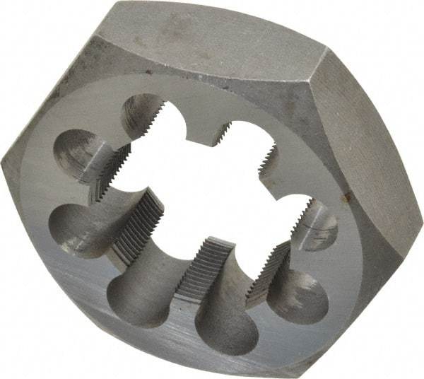 Interstate - 1-3/4 - 18 UNS Thread, 3-1/8" Hex, Right Hand Thread, Hex Rethreading Die - Carbon Steel, 1" Thick - Exact Tool & Supply