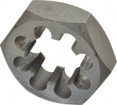 Interstate - 1-3/4 - 18 UNS Thread, 3-1/8" Hex, Right Hand Thread, Hex Rethreading Die - Carbon Steel, 1" Thick - Exact Tool & Supply
