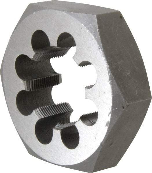 Interstate - 1-5/8 - 18 UNEF Thread, 3-1/8" Hex, Right Hand Thread, Hex Rethreading Die - Carbon Steel, 1" Thick - Exact Tool & Supply