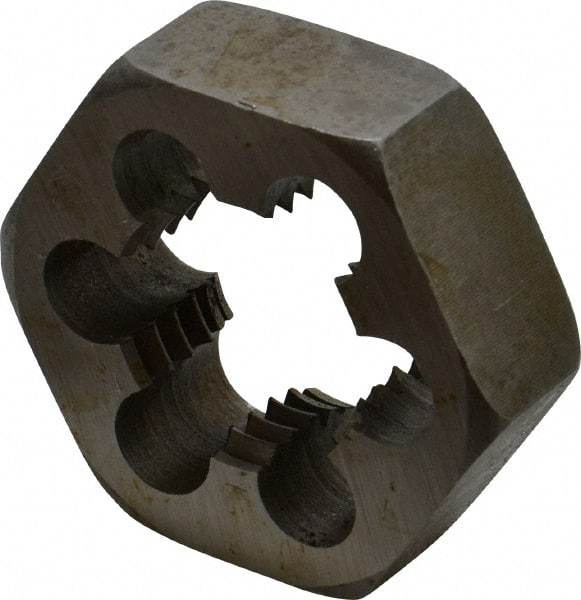 Interstate - 1-5/8 - 5-1/2 UNS Thread, 3-1/8" Hex, Right Hand Thread, Hex Rethreading Die - Carbon Steel, 1" Thick - Exact Tool & Supply