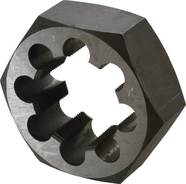 Interstate - 1-7/8 - 16 UNS Thread, 3-1/8" Hex, Right Hand Thread, Hex Rethreading Die - Carbon Steel, 1-1/4" Thick - Exact Tool & Supply