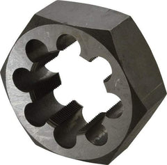 Interstate - 1-7/8 - 16 UNS Thread, 3-1/8" Hex, Right Hand Thread, Hex Rethreading Die - Carbon Steel, 1-1/4" Thick - Exact Tool & Supply
