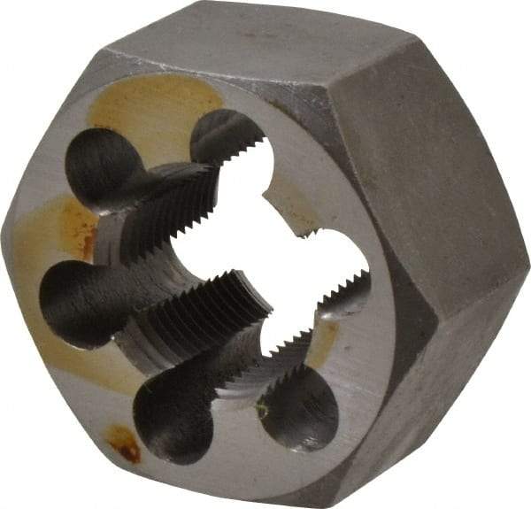 Interstate - 1-16 UNS Thread, 1-13/16" Hex, Right Hand Thread, Hex Rethreading Die - Carbon Steel, 1" Thick - Exact Tool & Supply