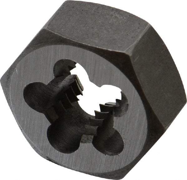 Interstate - 1/2-12 UNS Thread, 1-1/16" Hex, Right Hand Thread, Hex Rethreading Die - Carbon Steel, 1/2" Thick - Exact Tool & Supply
