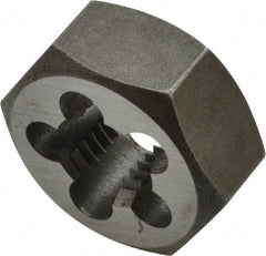 Interstate - 1/2-16 UNS Thread, 1-1/16" Hex, Right Hand Thread, Hex Rethreading Die - Carbon Steel, 1/2" Thick - Exact Tool & Supply