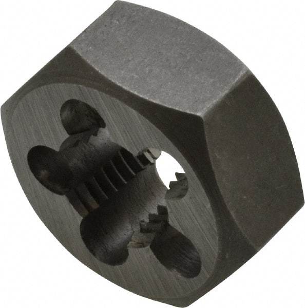 Interstate - 1/2-18 UNS Thread, 1-1/16" Hex, Right Hand Thread, Hex Rethreading Die - Carbon Steel, 1/2" Thick - Exact Tool & Supply