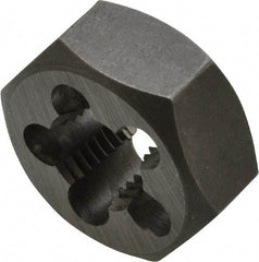 Interstate - 1/2-18 UNS Thread, 1-1/16" Hex, Right Hand Thread, Hex Rethreading Die - Carbon Steel, 1/2" Thick - Exact Tool & Supply