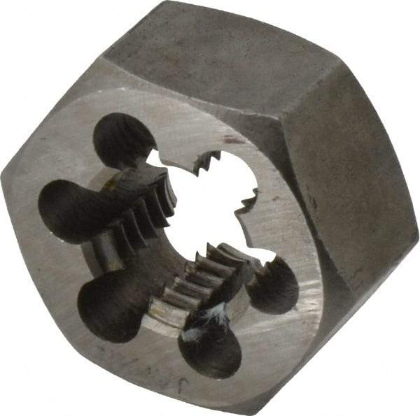 Interstate - 11/16-12 UNS Thread, 1-7/16" Hex, Right Hand Thread, Hex Rethreading Die - Carbon Steel, 3/4" Thick - Exact Tool & Supply