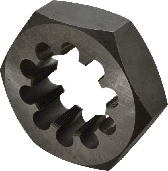 Interstate - 2-1/2 - 16 UNS Thread, 4-1/2" Hex, Right Hand Thread, Hex Rethreading Die - Carbon Steel, 1-1/2" Thick - Exact Tool & Supply