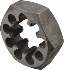 Interstate - 2-1/8 - 12 UNS Thread, 3-1/2" Hex, Right Hand Thread, Hex Rethreading Die - Carbon Steel, 1-1/4" Thick - Exact Tool & Supply
