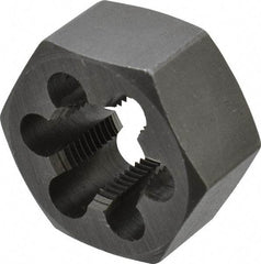 Interstate - 3/4-18 UNS Thread, 1-7/16" Hex, Right Hand Thread, Hex Rethreading Die - Carbon Steel, 3/4" Thick - Exact Tool & Supply