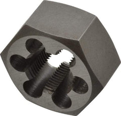 Interstate - 3/4-20 UNEF Thread, 1-7/16" Hex, Right Hand Thread, Hex Rethreading Die - Carbon Steel, 3/4" Thick - Exact Tool & Supply