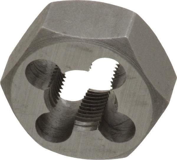 Interstate - 3/8-32 UNEF Thread, 25/32" Hex, Right Hand Thread, Hex Rethreading Die - Carbon Steel, 3/8" Thick - Exact Tool & Supply