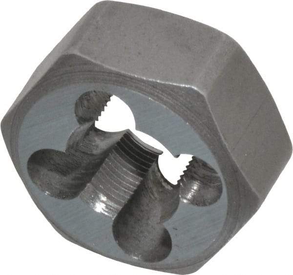 Interstate - 3/8-40 UNS Thread, 25/32" Hex, Right Hand Thread, Hex Rethreading Die - Carbon Steel, 3/8" Thick - Exact Tool & Supply