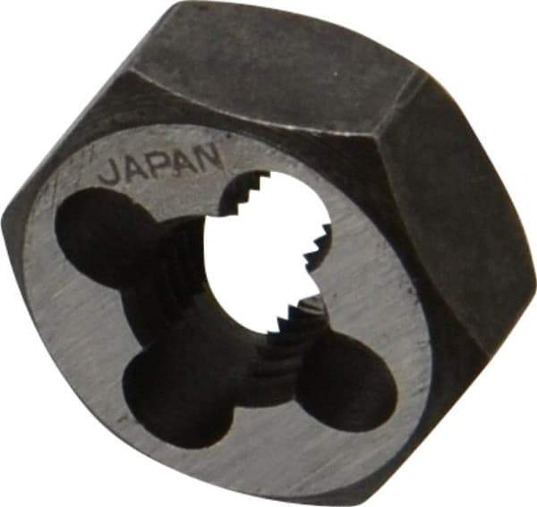 Interstate - 5/16-27 UNS Thread, 11/16" Hex, Right Hand Thread, Hex Rethreading Die - Carbon Steel, 5/16" Thick - Exact Tool & Supply