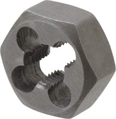 Interstate - 5/16-28 UNS Thread, 11/16" Hex, Right Hand Thread, Hex Rethreading Die - Carbon Steel, 5/16" Thick - Exact Tool & Supply