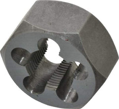 Interstate - 5/8-24 UNEF Thread, 1-1/4" Hex, Right Hand Thread, Hex Rethreading Die - Carbon Steel, 5/8" Thick - Exact Tool & Supply