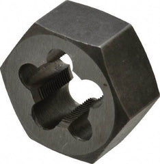 Interstate - 5/8-32 UNS Thread, 1-1/4" Hex, Right Hand Thread, Hex Rethreading Die - Carbon Steel, 5/8" Thick - Exact Tool & Supply