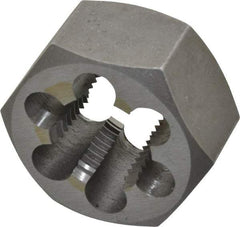 Interstate - 7/8-12 UNS Thread, 1-5/8" Hex, Right Hand Thread, Hex Rethreading Die - Carbon Steel, 7/8" Thick - Exact Tool & Supply