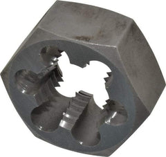 Interstate - 1-1/4 - 7 UNC Thread, 2-3/16" Hex, Left Hand Thread, Hex Rethreading Die - Carbon Steel, 1" Thick - Exact Tool & Supply