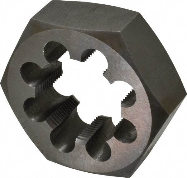 Interstate - 2-12 UNS Thread, 3-1/2" Hex, Left Hand Thread, Hex Rethreading Die - Carbon Steel, 1-1/4" Thick - Exact Tool & Supply