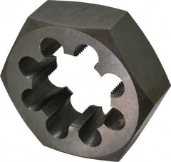 Interstate - 2-12 UNS Thread, 3-1/2" Hex, Left Hand Thread, Hex Rethreading Die - Carbon Steel, 1-1/4" Thick - Exact Tool & Supply