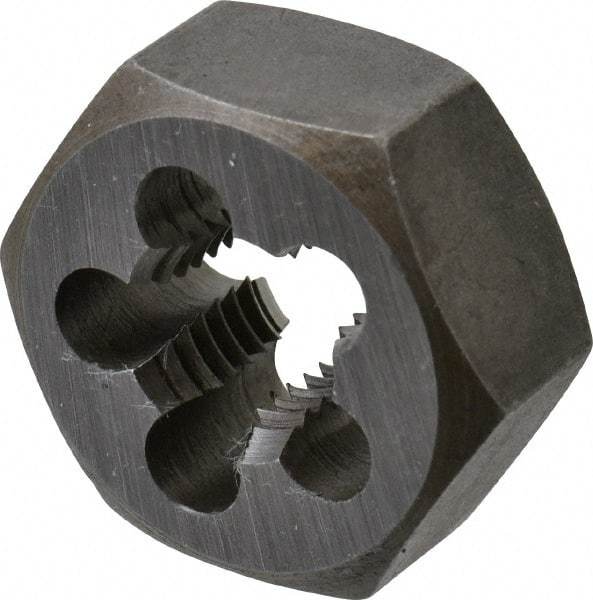 Interstate - M12x1.50 Metric Fine Thread, 1-1/16" Hex, Right Hand Thread, Hex Rethreading Die - Carbon Steel, 1/2" Thick - Exact Tool & Supply