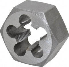 Interstate - M17x1.50 Metric Fine Thread, 1-7/16" Hex, Right Hand Thread, Hex Rethreading Die - Carbon Steel, 3/4" Thick - Exact Tool & Supply