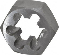 Interstate - M30x1.50 Metric Fine Thread, 2-3/16" Hex, Right Hand Thread, Hex Rethreading Die - Carbon Steel, 1" Thick - Exact Tool & Supply